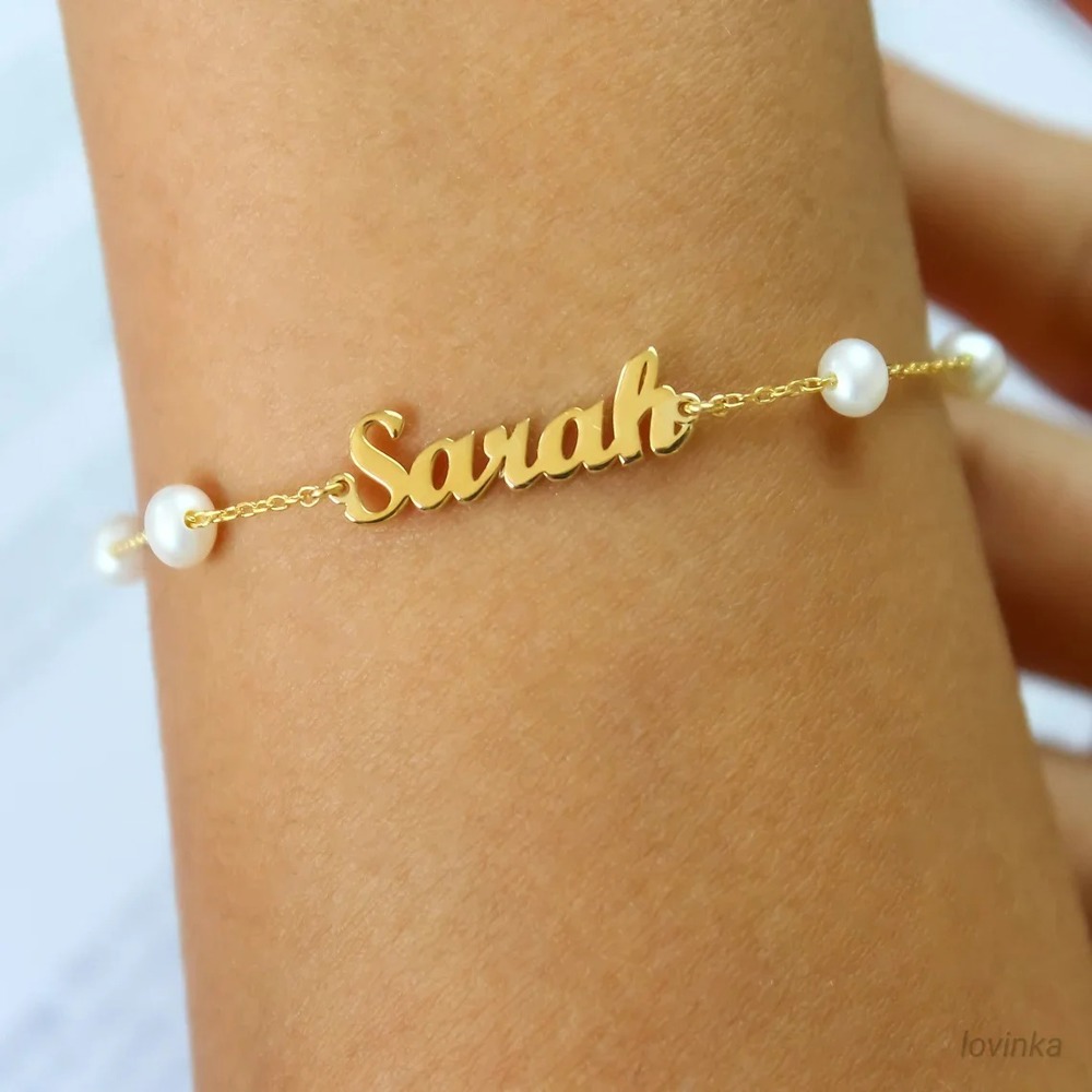 Personalized Pearl Name Bracelet - Timeless Elegance