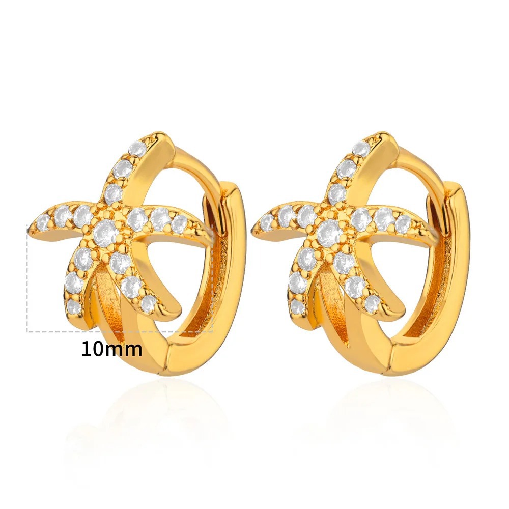 Starfish Zircon Earrings - Elegant & Fashion