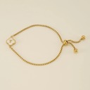 F Initial Clover Charm Bracelet - Gold-Plated Elegance