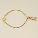 N Initial Clover Charm Bracelet - Gold-Plated Elegance