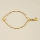 K Initial Clover Charm Bracelet - Gold-Plated Elegance