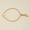 J Initial Clover Charm Bracelet - Gold-Plated Elegance