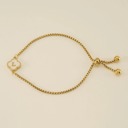 L Initial Clover Charm Bracelet - Gold-Plated Elegance