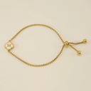 M Initial Clover Charm Bracelet - Gold-Plated Elegance