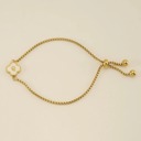 Q Initial Clover Charm Bracelet - Gold-Plated Elegance