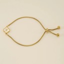 P Initial Clover Charm Bracelet - Gold-Plated Elegance