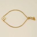 R Initial Clover Charm Bracelet - Gold-Plated Elegance