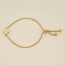 X Initial Clover Charm Bracelet - Gold-Plated Elegance