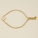 O Initial Clover Charm Bracelet - Gold-Plated Elegance