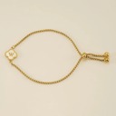 W Initial Clover Charm Bracelet - Gold-Plated Elegance