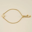 U Initial Clover Charm Bracelet - Gold-Plated Elegance