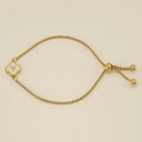 V Initial Clover Charm Bracelet - Gold-Plated Elegance