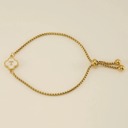 T Initial Clover Charm Bracelet - Gold-Plated Elegance