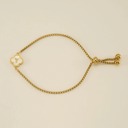 Y Initial Clover Charm Bracelet - Gold-Plated Elegance