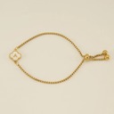 A Initial Clover Charm Bracelet - Gold-Plated Elegance