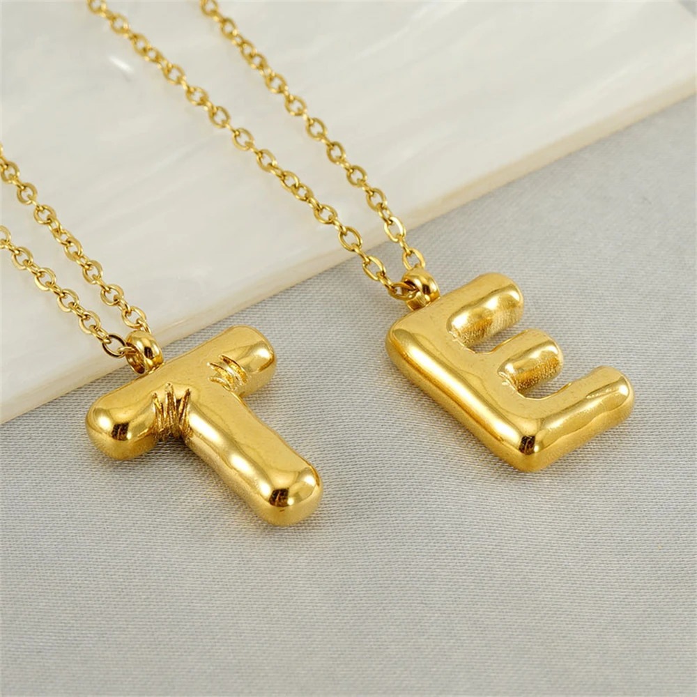 Trendy Bubble Letter Necklace - Personalized Jewelry Gift