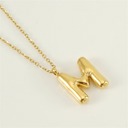 M Trendy Bubble Letter Necklace - Personalized Jewelry Gift