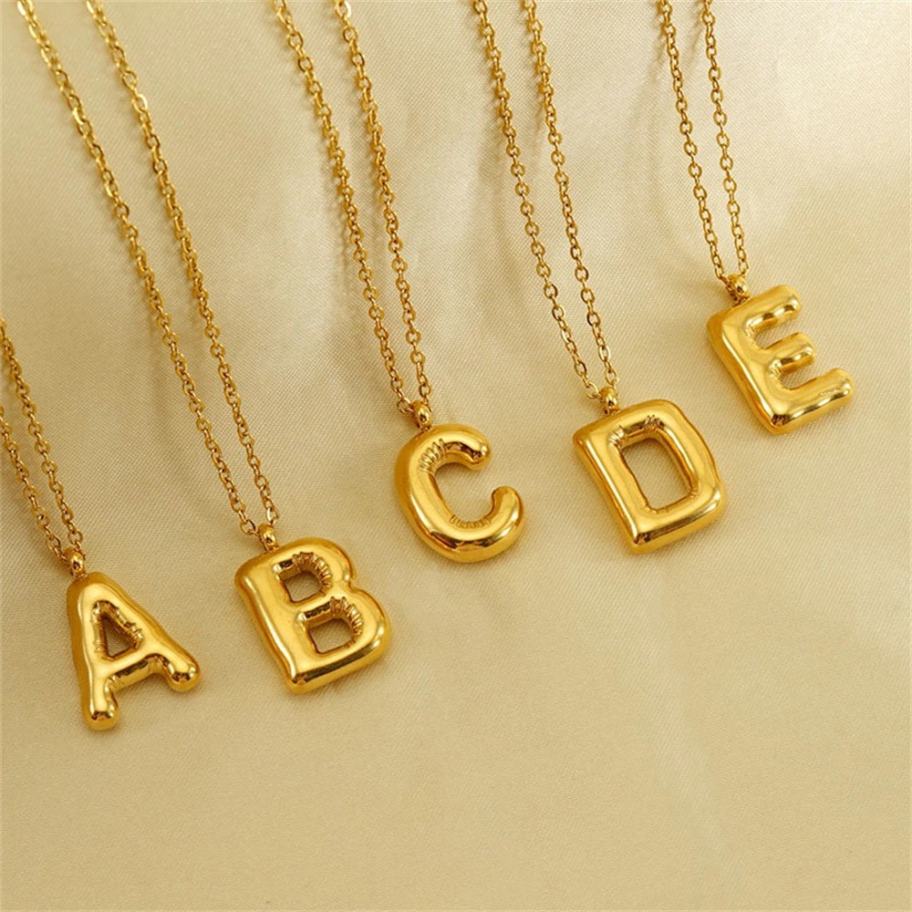 Trendy Bubble Letter Necklace - Personalized Jewelry Gift