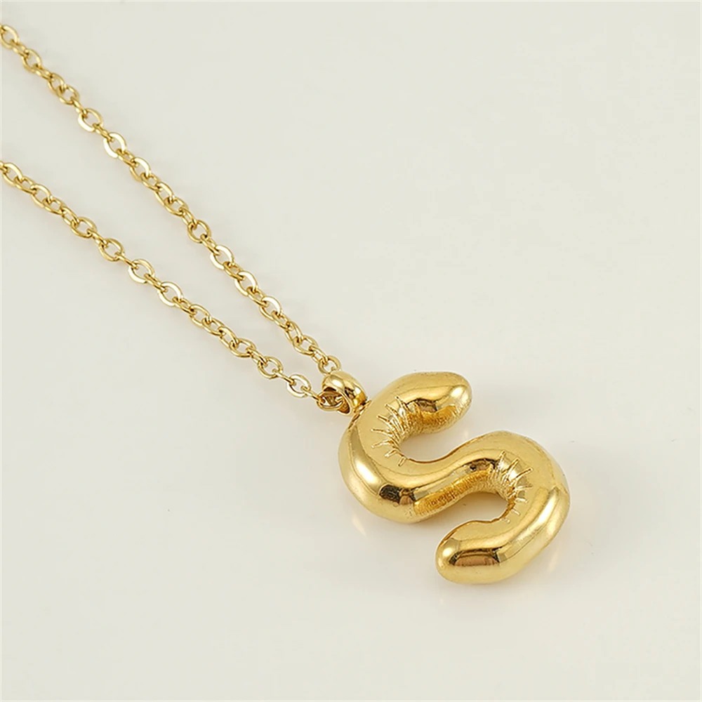 Trendy Bubble Letter Necklace - Personalized Jewelry Gift