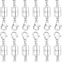 12pcs - Silver High Magnetic Double Lobster Clasps – Effortless Style & Secure Hold