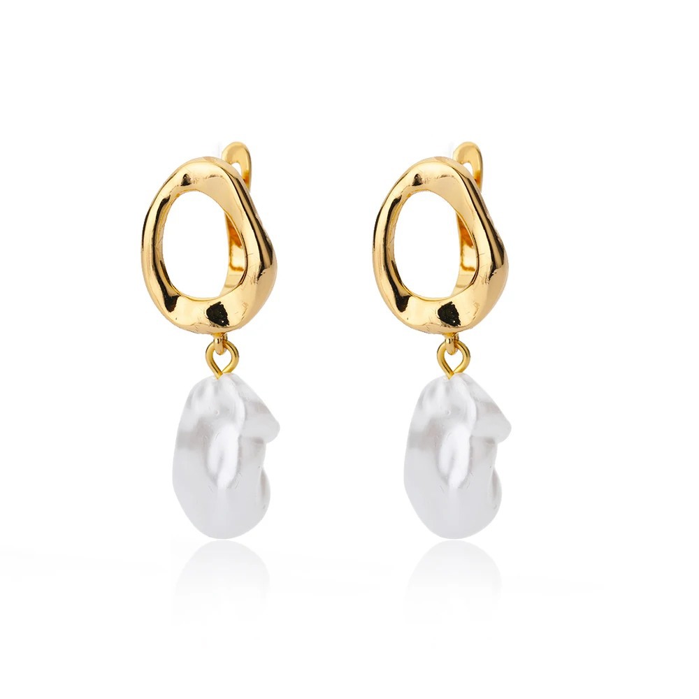 Trending Zircon Pearl Earrings - Luxurious Gold Drop Earrings