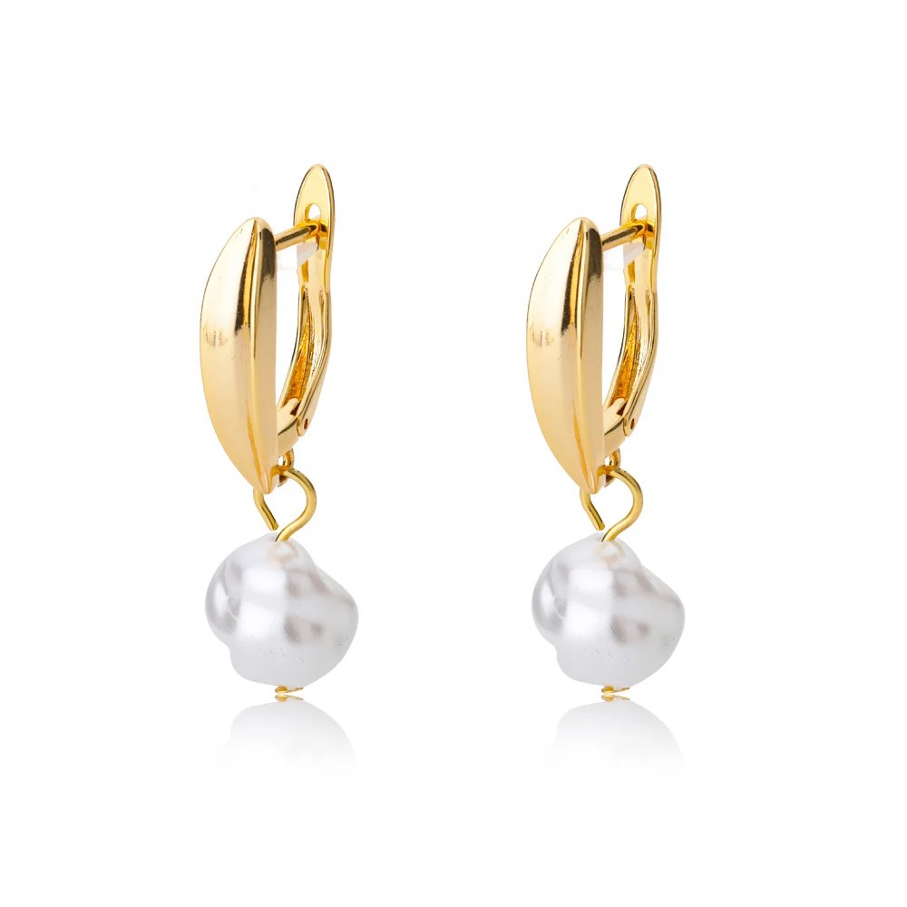 Trending Zircon Pearl Earrings - Luxurious Gold Drop Earrings