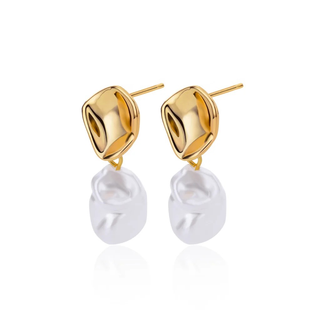 Trending Zircon Pearl Earrings - Luxurious Gold Drop Earrings