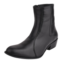 Size 7 Black Jazzy Jackman Leather Ankle Length Boots for Men