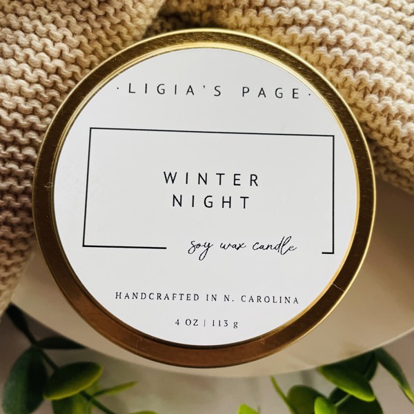 Winter Night Handcrafted Soy Candle - 4 oz.