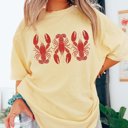 Large Butter 3 Lobsters Comfort Color Tee