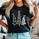 2X Black 3 Trees Christmas Bella Graphic  Tee