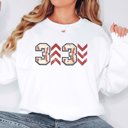 2X White 3 Up 3 Down Sweatshirt