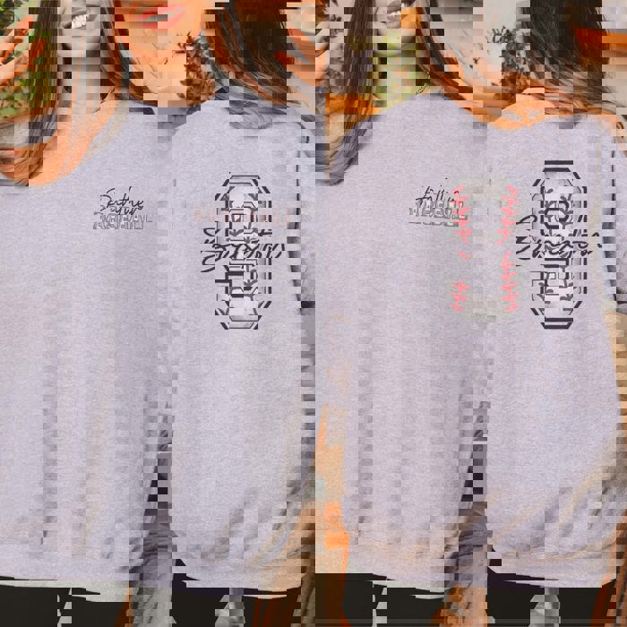 Custom Baseball Name Number Team Sweatshirt With Front And Back Designs