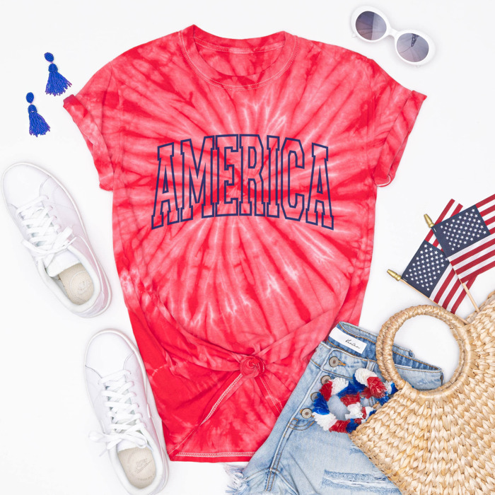 Fourth of July Tie Dye Graphic Tees | America | USA | Spilling the Tea | Seventeen 76