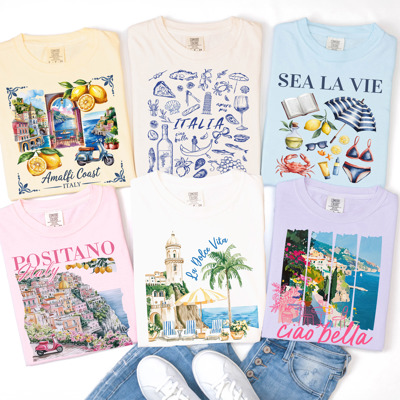 European Summer Style – Amalfi Coast, Positano & La Dolce Vita Comfort Color Tees