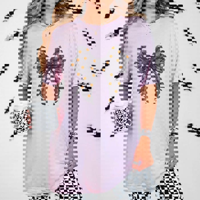 Halloween Polka Dot Bow Bella Graphic Tee