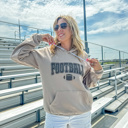  Distressed Football With Ball Tan Bella Hoodie Sweatshirt