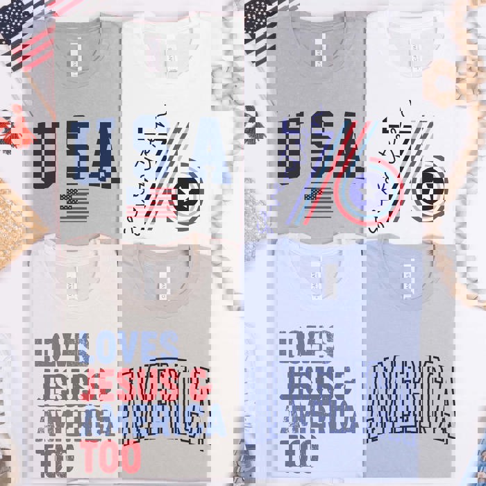 USA Americana Patriotic Graphic Tees | Vintage Bella Fourth of July Collection