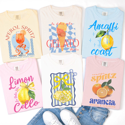 La Dolce Vita Summer Tees – Aperol, Gelato, Limoncello & European Comfort Color Collection
