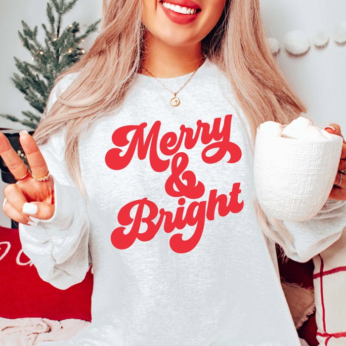 Merry & Bright Red Sweatshirt