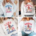  Vintage Baseball All Teams Sweatshirt
