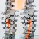 Small Athletic Grey Custom Senior Football Mom Graphic Tee with Football Players Number – Bella
