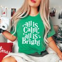 2X Kelly Green All is Calm All is Bright Bella Graphic Tee