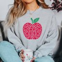 Large Light Grey Apple of Hearts Crewneck Sweatshirt