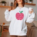 2X White Apple of Hearts Crewneck Sweatshirt