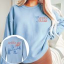 2X Light Blue Apres Ski Club Front And Back Graphic Sweatshirt