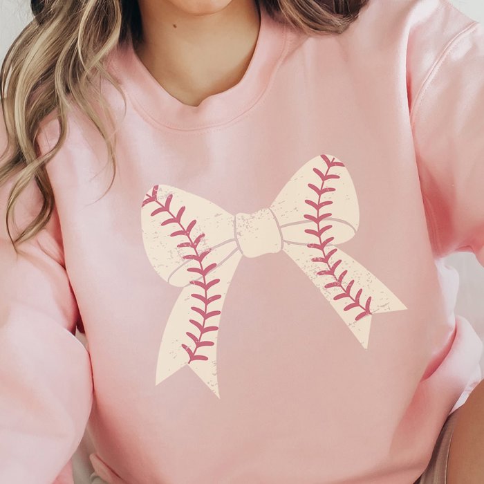 Baseball Large Bow Sweatshirt