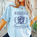 Large Chambray Baseball Moms Social Club Comfort Color Tee