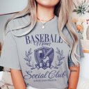 Large Grey Baseball Moms Social Club Comfort Color Tee