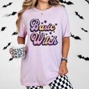 2X Lilac Retro Witchy Vibes & Trick or Treat Shirts | Bella Canvas Halloween Graphic Tees
